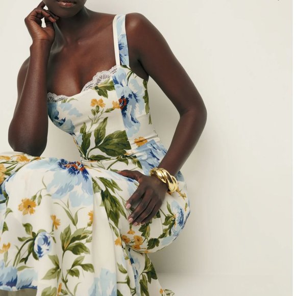 NWT Reformation Irisa Dress Sz4 Botanist - Picture 3 of 10